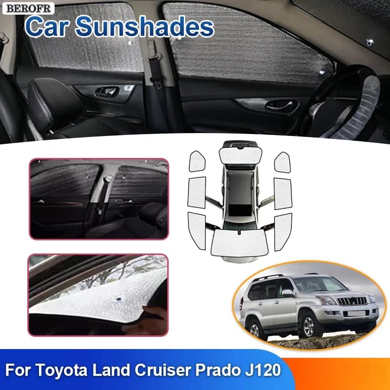 Car Sunshades For Toyota Land Cruiser Prado J120 2004-2006 Full Coverage Windshield Cover Sun Visor Auto Accessories