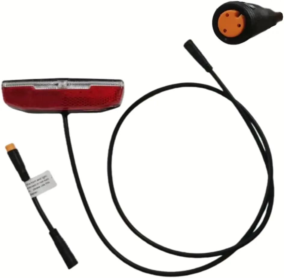 24/36/48V Waterproof E-Bike LED Warning Tail Light with Connector, Rear Lamp for Night Cycling Modification