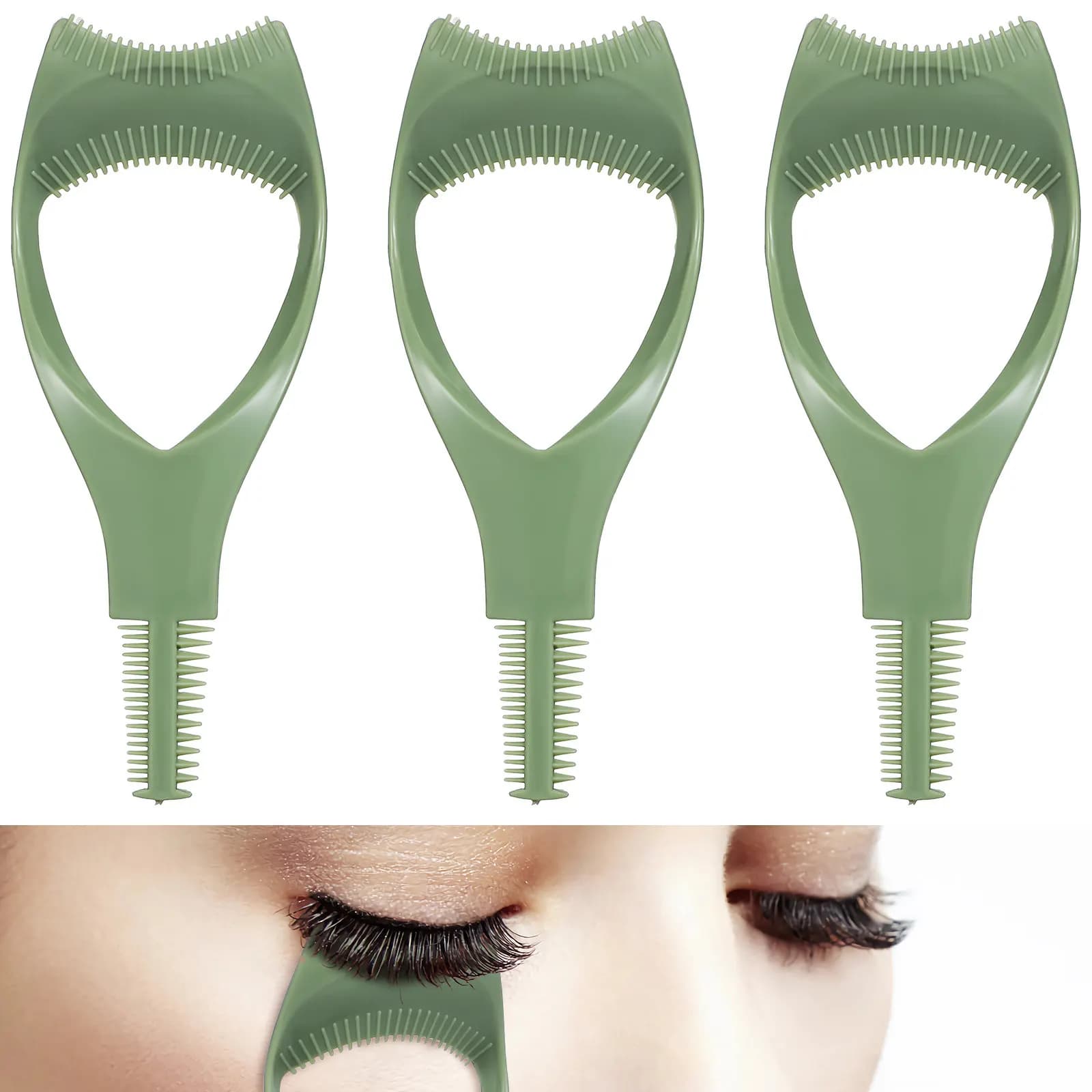 3 Unique Shaped Mascara Applicator Parts, Eyeliner Tool, Easy to Use, Women Makeup Accessories, Mascara and Eyeliner Application Help