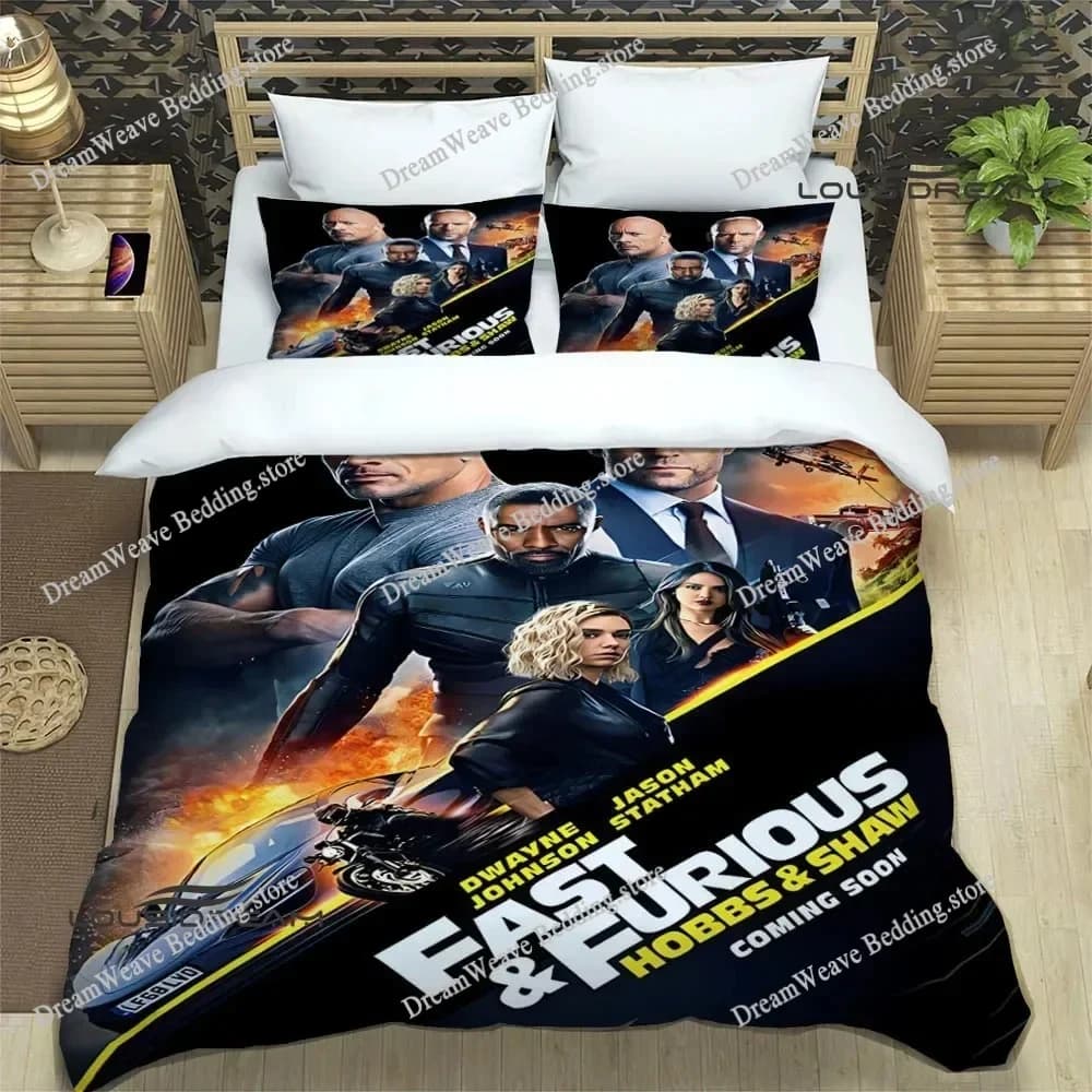 Set di Biancheria da Letto Fast and Furious, Disponibile in Varie Misure, per Adulti e Bambini, Set Copripiumino e Lenzuola 2025741