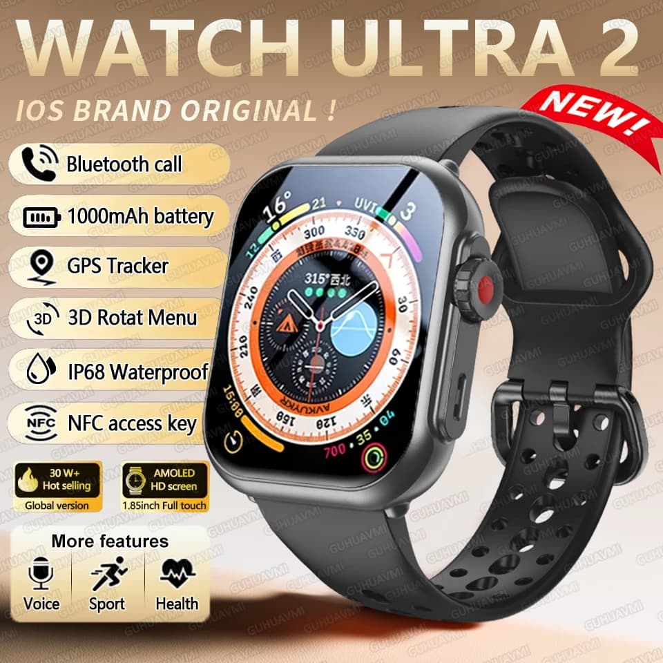 Nuovo Smartwatch IOS Watch Ultra 2 2026 per Uomo e Donna, Braccialetto GPS con Display AMOLED, Chiamate Bluetooth, Impermeabile per Sport