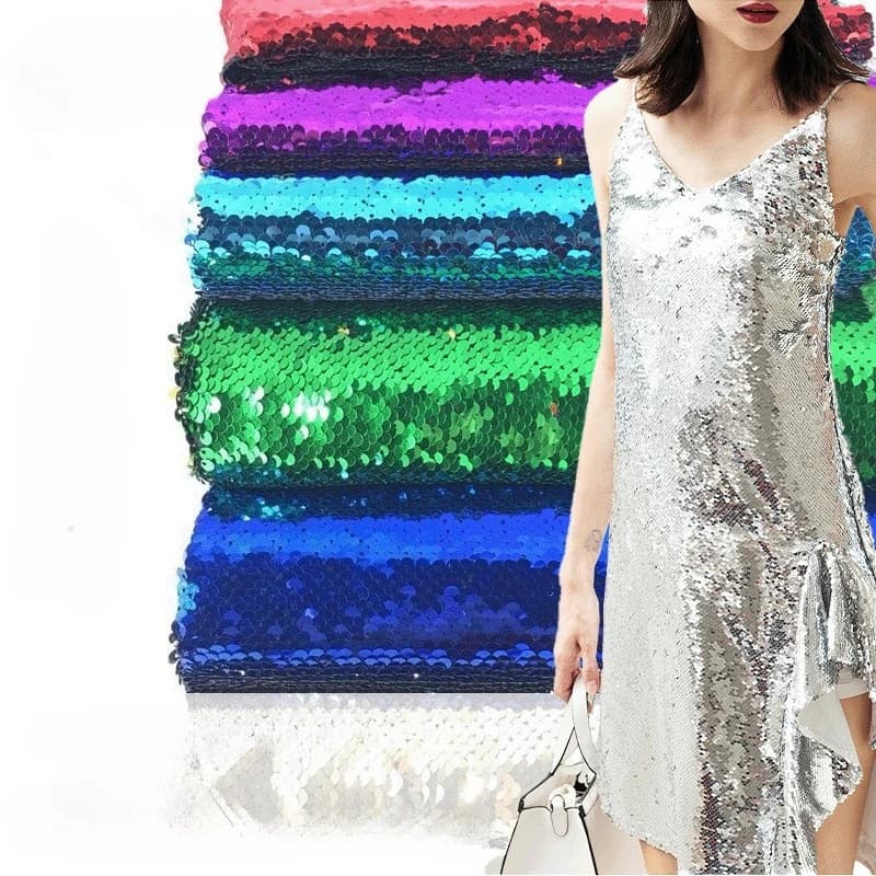 5mm Double-sided Flip-on Sequin Fabric for DIY Clothing, Bags ,background Wall Decoration of The Home