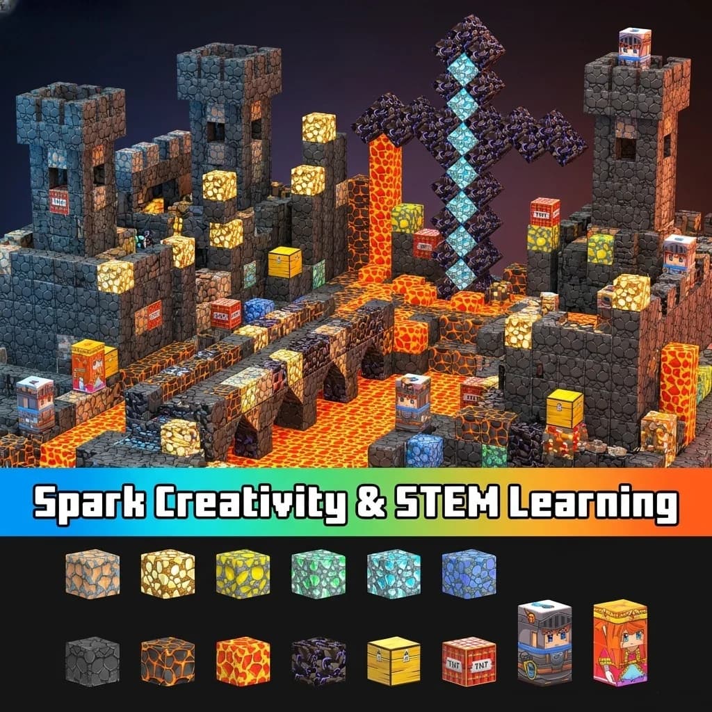 Set di Costruzioni Magnetiche con 150 Pezzi Minerali | Giocattoli Educativi STEM Montessori per Bambini dai 3 Anni in Su, Costruzione Creativa 3D