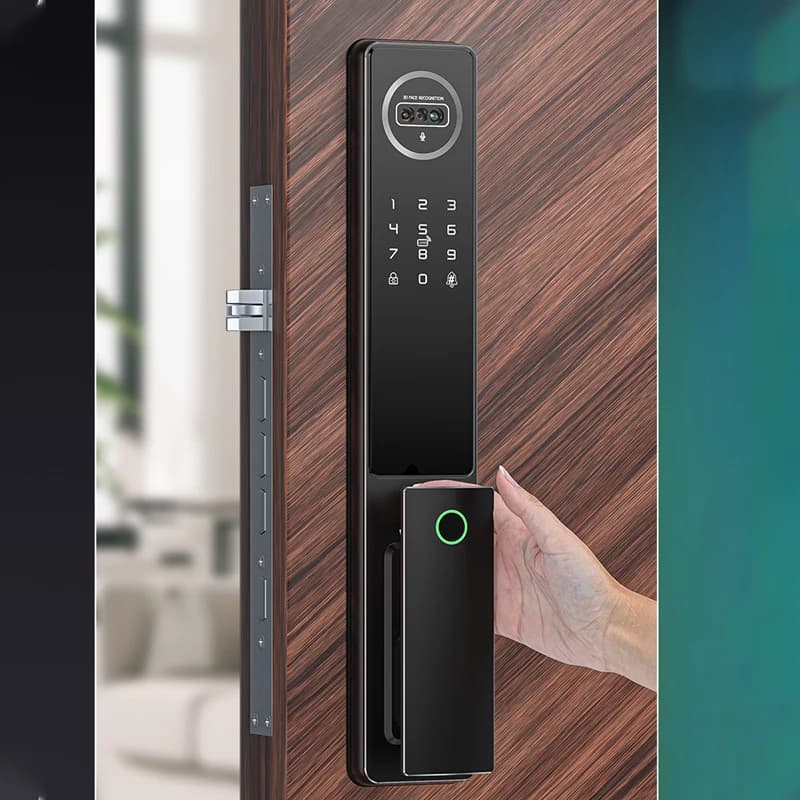 Tuya Smart WiFi Facial Fingerprint Password With Camera Digital Door Lock Remote Voice Intercom Electronic Door Lock