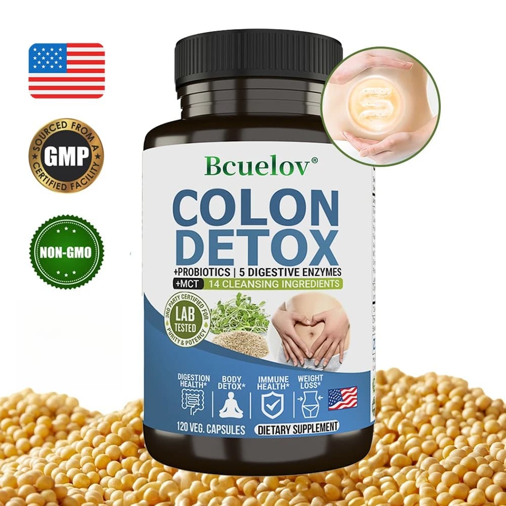 Integratore disintossicante per la pulizia del colon - Pulizia e probiotici intestinali - Digestione naturale, costipazione e sollievo dall'intestino, salute intestinale