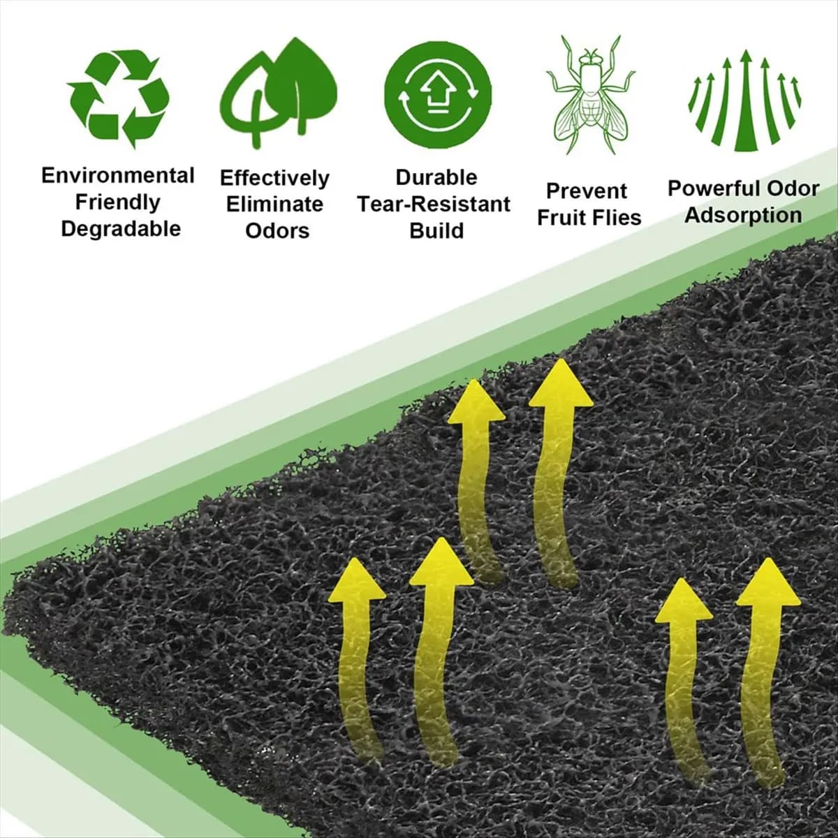 A013 Ricarica filtro deodorante per pattumiera per bidoni della spazzatura e contenitori per compost compresse deodoranti al carbone attivo