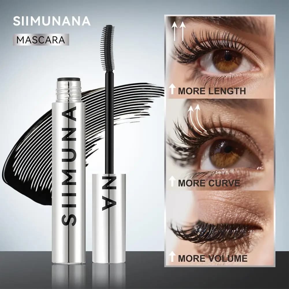 Waterproof Eyelash Mascara Lengthening Natural Long Lasting Thick Curling Non Staying Mascara Brilliant Smudge Proof Eye Makeup