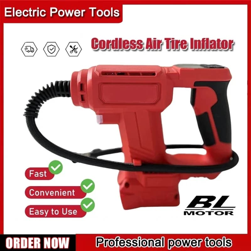 Pompa ad aria senza fili portatile per gonfiaggio pneumatici auto, compressore d'aria con display digitale, pompa gonfiabile per batteria da 18V compatibile con Milwaukee