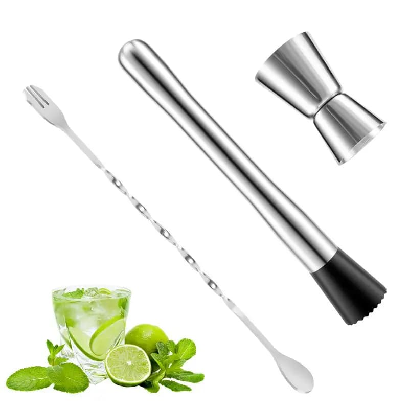 SEWS-Set di attrezzi da bar in acciaio inossidabile, frullatore per cocktail, cucchiaio per mescolare, set di strumenti da bar per cocktail, vino, shaker per bevande