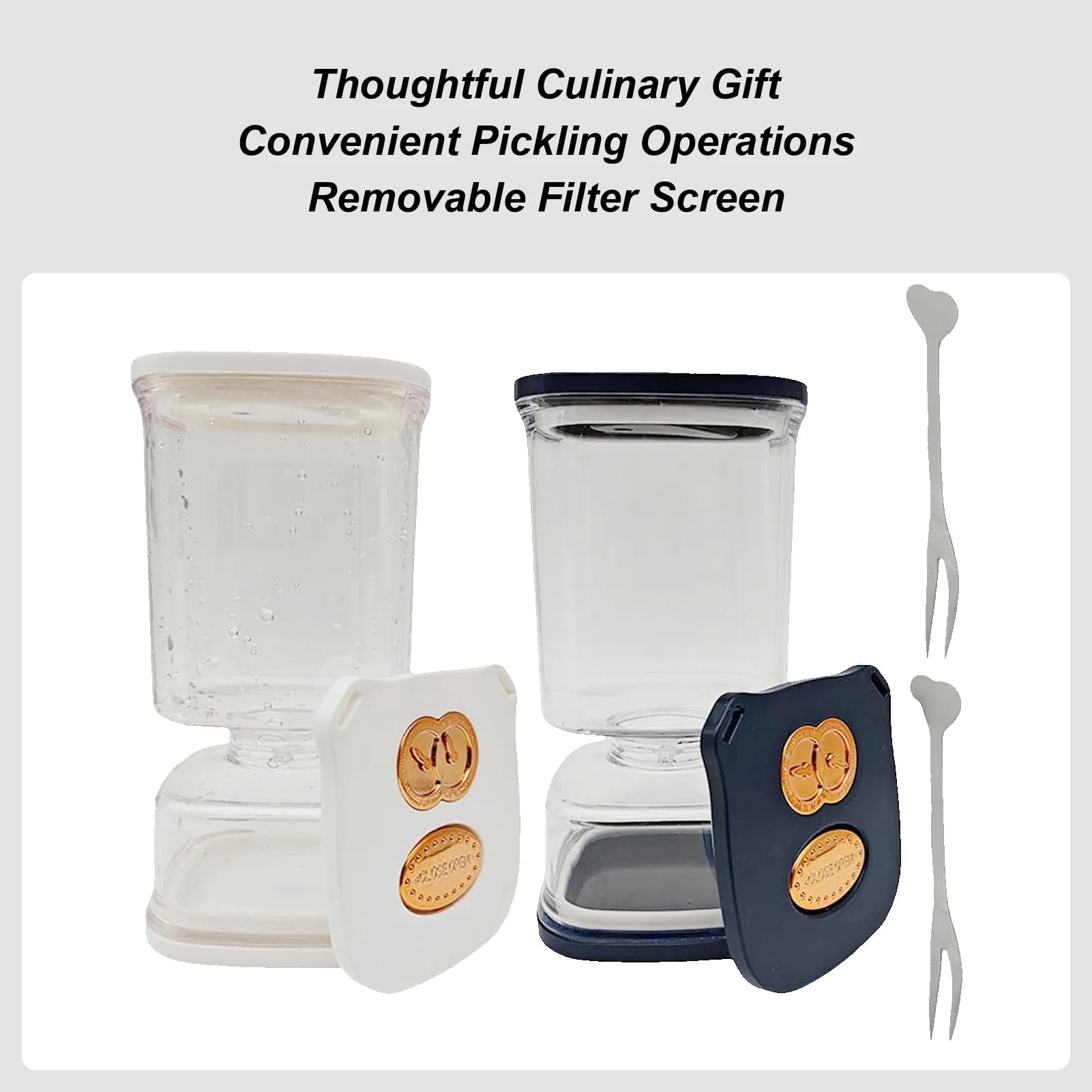 Pickle Container With Strainer Multifunction Wide Mouth Food Container With Strainer Pickle Olive Juice Separator Jar For Fruits