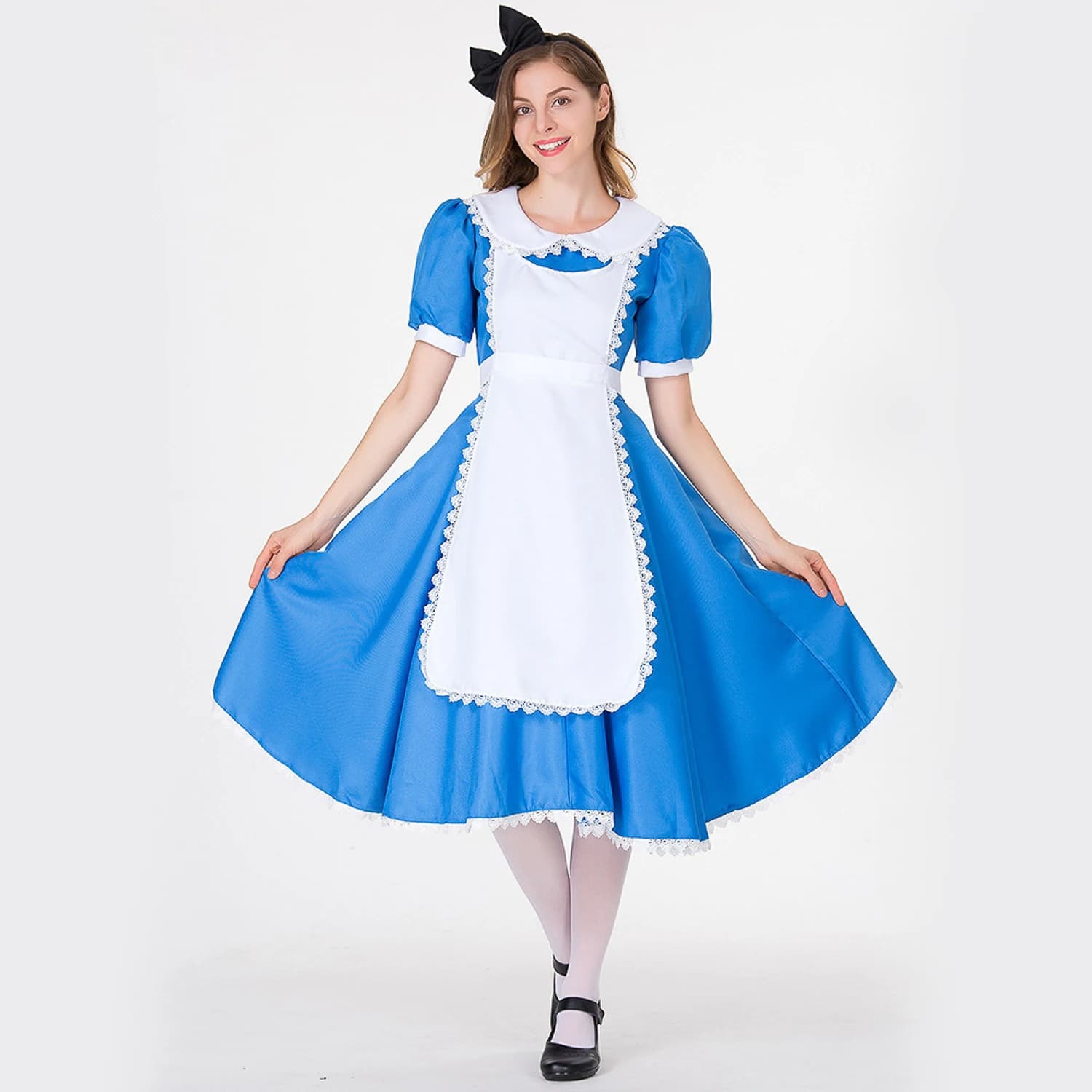 Anime Alice nel Paese delle Meraviglie Avventure Halloween Abiti Cosplay per adulti Abiti da festa Abito a maniche corte