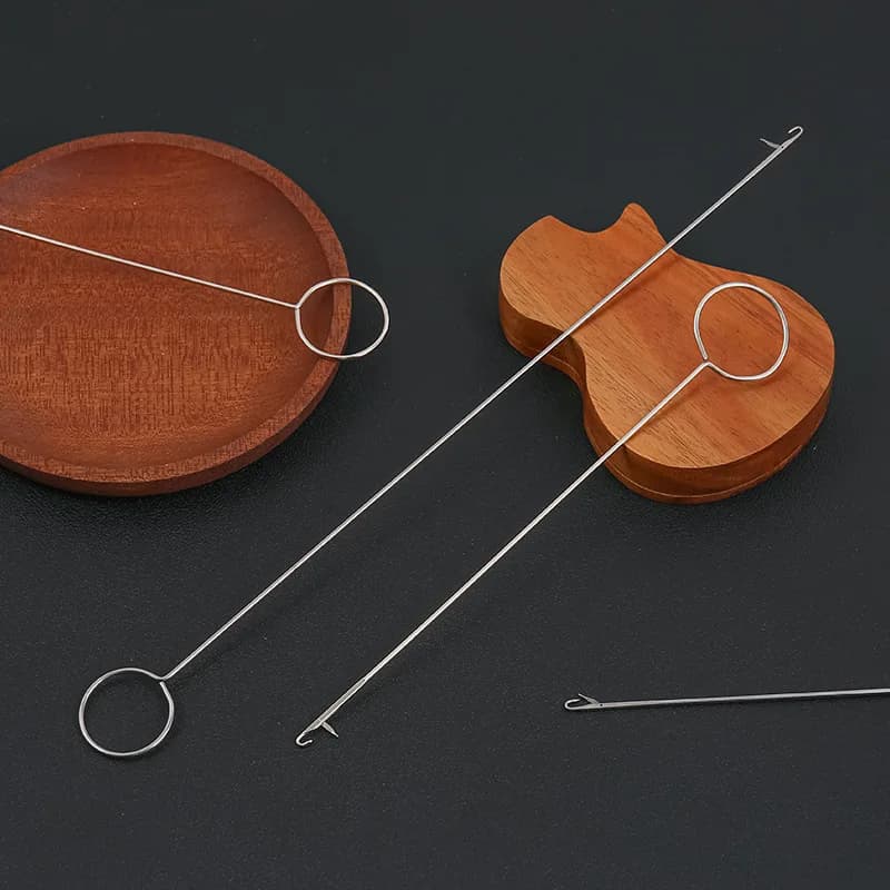 Uncinetto lungo e robusto con linguetta, strumento grande per infilare il filo, ago lungo per infilare il filo, strumento per girare il filo, strumento per infilare