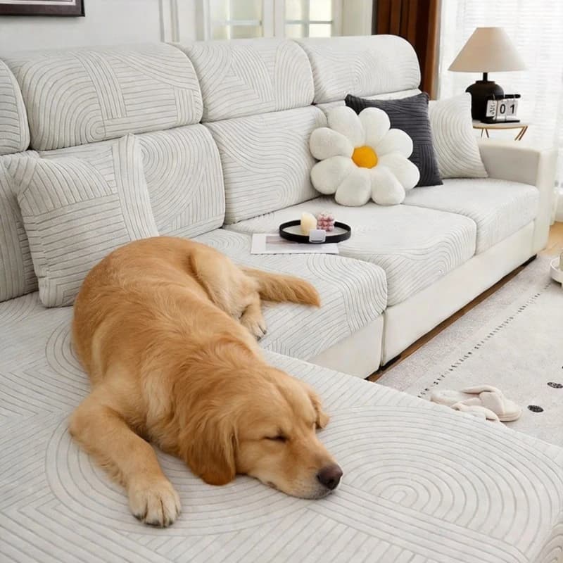 Waterproof Pet Sofa Covers, Anti-slip Dog Covers, Jacquard Washable Covers with Elastic Fund