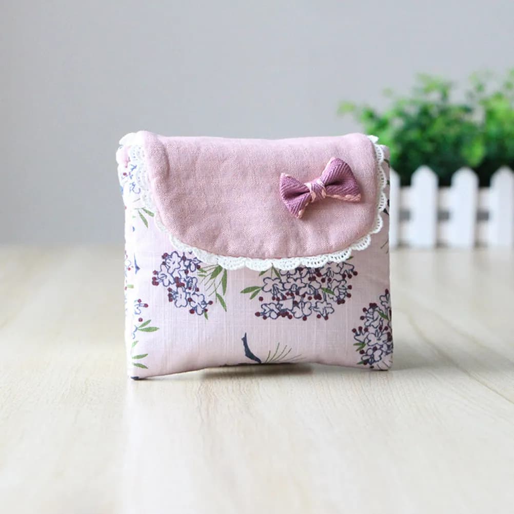 Borsa porta salviette igieniche in cotone, resistente e leggera, per assorbenti, coppette mestruali, cuscinetti per allattamento, pannolini, gioielli, carte di credito, da viaggio