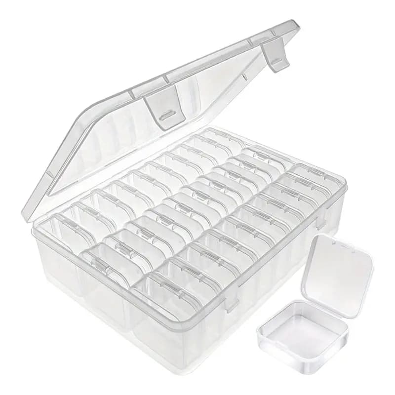ABDJ-Bead Organizer Box 30 pezzi - Contenitori in plastica trasparente per braccialetti di perle e piccoli accessori (2,17 x 2,17 x 0,79 pollici)