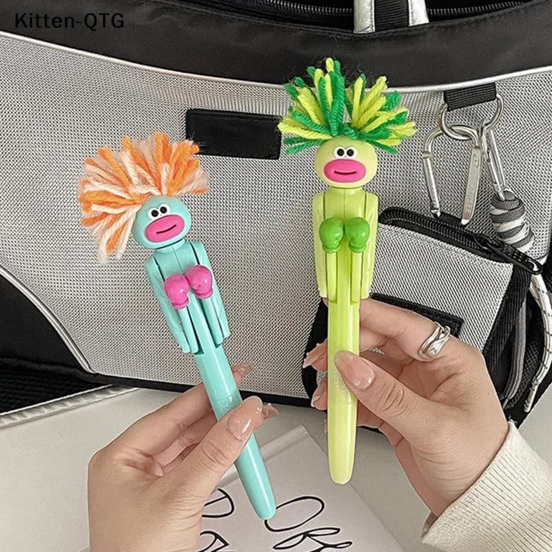 Hot！Cartoon Furry Man Boxing Pen Creative Stress Relief Pen Cartoon Ballpoint Pen Student Gel Pen