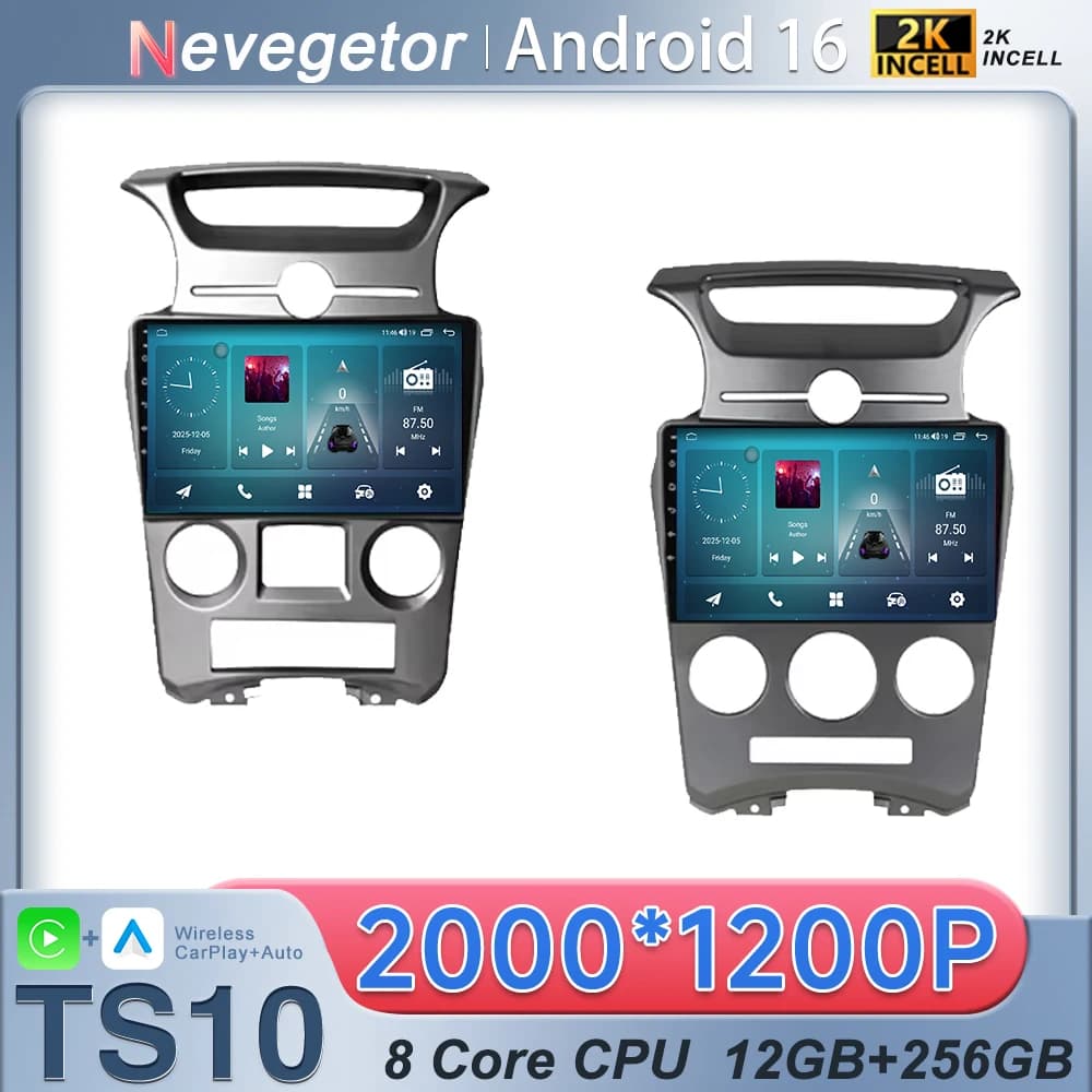 Auto Android Per Kia Carens UN 2006 - 2012 5G wifi BT Wireless Carplay Schermo Radio Stereo Lettore Multimediale GPS di Navigazione DVD