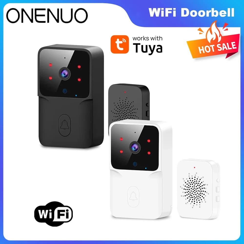 Tuya Videocitofono WiFi Telecamera HD wireless Allarme IR Sicurezza Campanello per porta Smart Home Citofono WiFi per la casa con bianco o nero