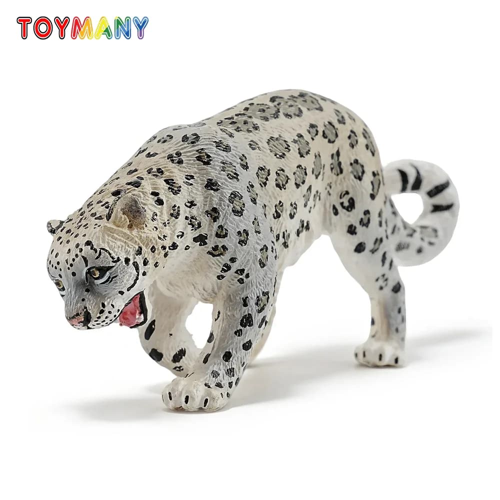 Toymany Simulation Snow Leopard Wildlife Animal Model Toy Mini Figures Dolls Action Figurines Toys Children Gift Cake Decoration