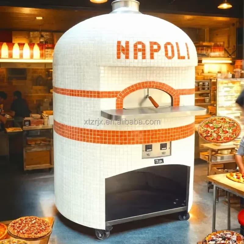Buy Guangzhou Price Pro Fast Baking Propane Hybrid Dome Mobile Electric Pizza Oven Big Size with Ceramic Stone Brick