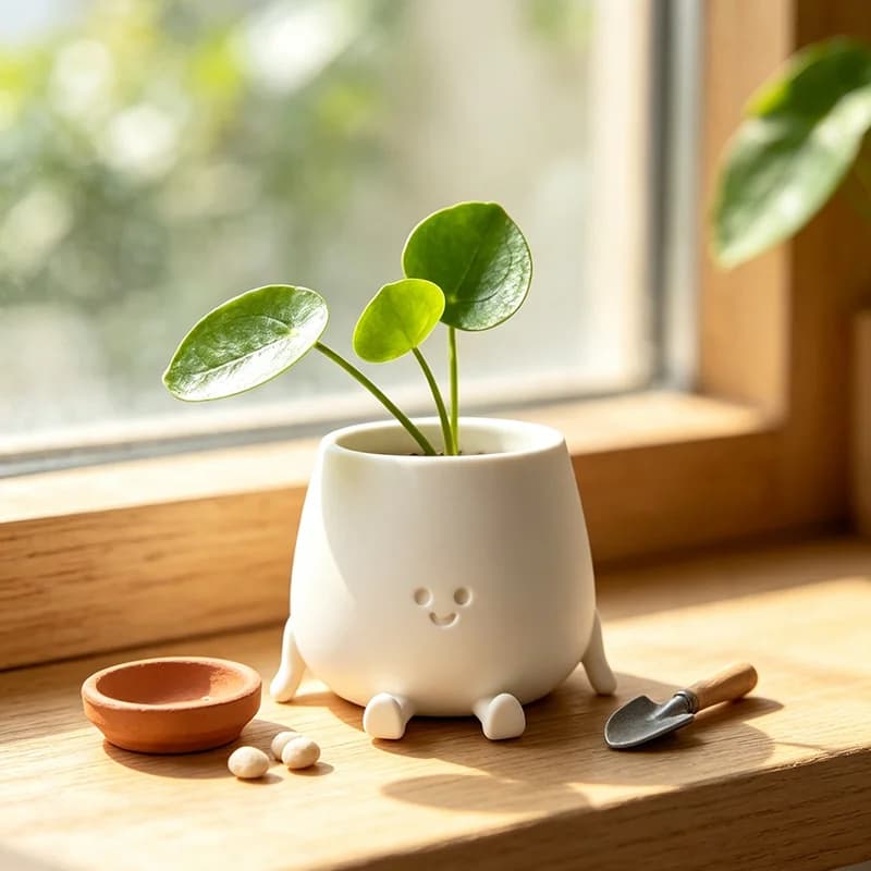 3D Printed Cute Smiley Face Plant Pot Creative Cartoon Succulent Planter Nordic Home Decor Small Cactus Pot Ornament
