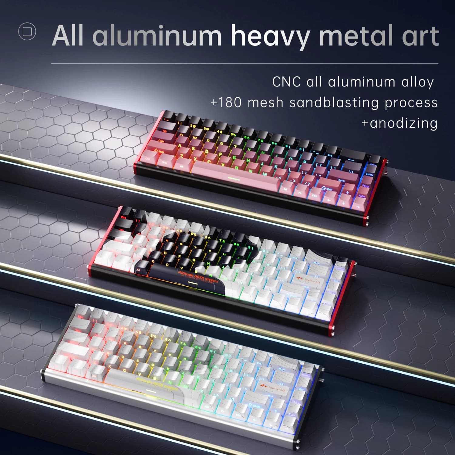 Tastiera da Gaming AJAZZ ALUX68 PLUS con Effetto Hall, 68 Tasti con Interruttore Magnetico, Tastiera Meccanica Cablata con Retroilluminazione RGB, Polling 8K