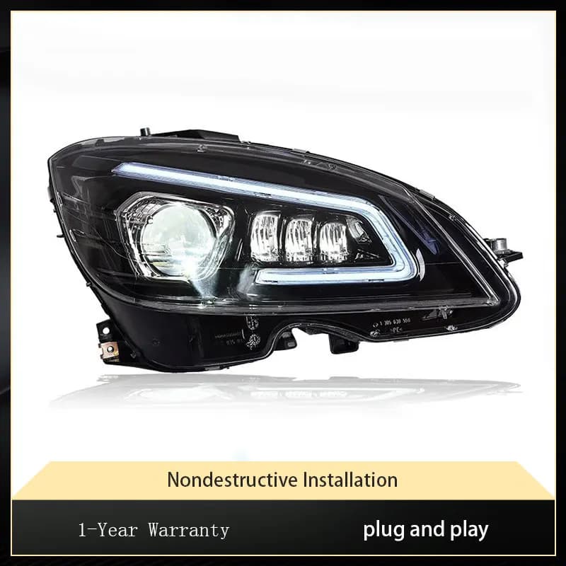Auto LED Luci Fronte Per Benz Classe C180 C200 W204 2007-2011 Facelift Lampade Anteriori DRL Segnale Faro Accessori Automotive