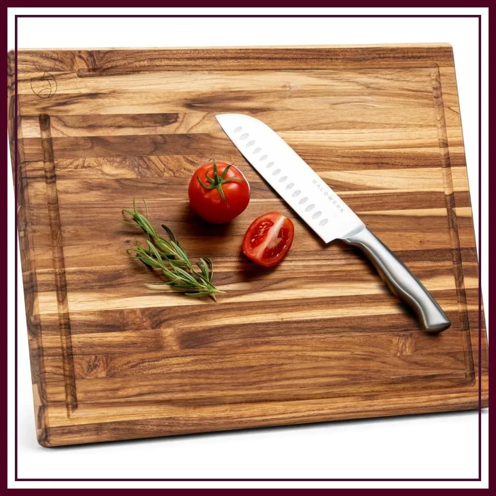 Grande Tagliere in Legno di Teak 18x14x1.2 Pollici - Tagliere in Legno Massiccio per Cucina