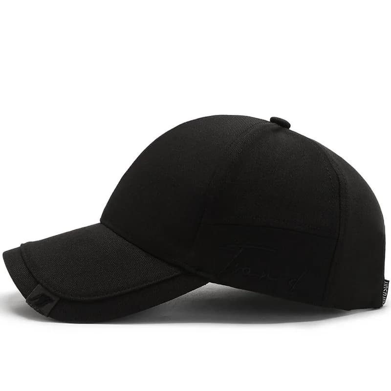 Unisex Elegant Black Men's Hat Adjustable With Snapback Closure For Daily Use