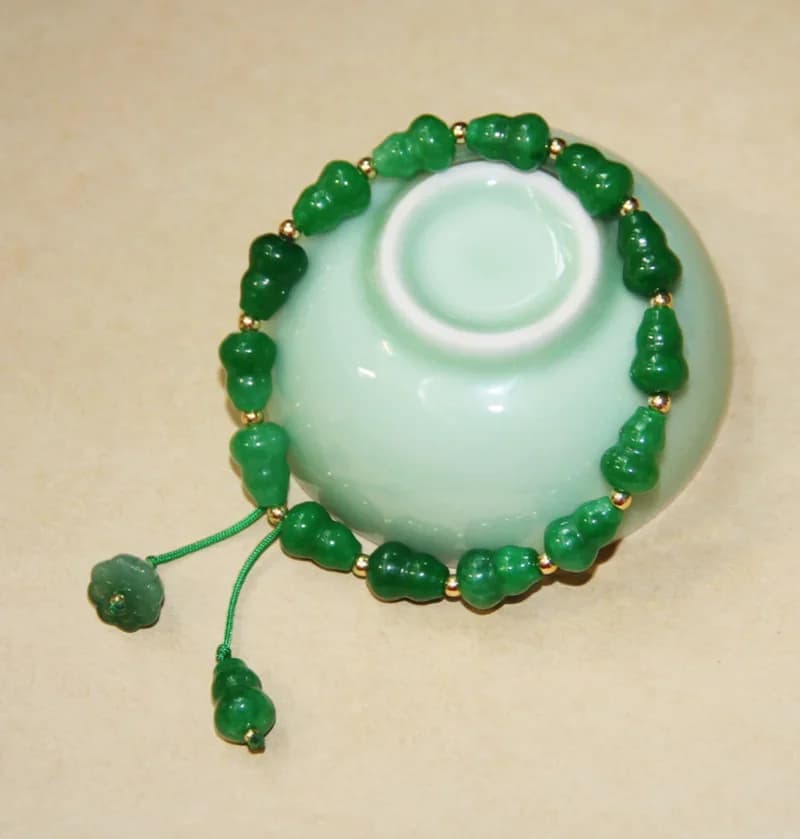 Braccialetti di zucca di giada verde braccialetto da donna braccialetto gioielli braccialetto elastico accessori fai da te perline naturali regalo amuleti di pietre preziose