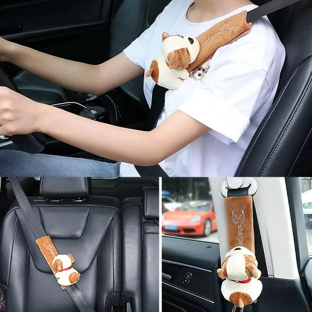 Cute Animal Car Seat Belt Pads Soft Comfortable Universal Fit for Cars Shoulder Strap Cover Cushion Protector Safety Belt Cover