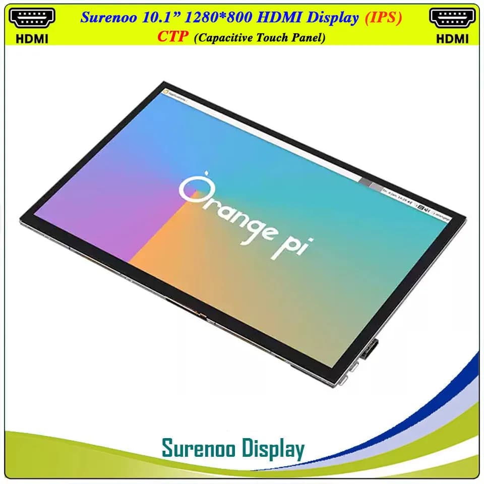 Display LCD da 10.1 Pollici 1280*800 Compatibile HDMI, Schermo IPS con Pannello Touch Capacitivo USB per Raspberry Pi
