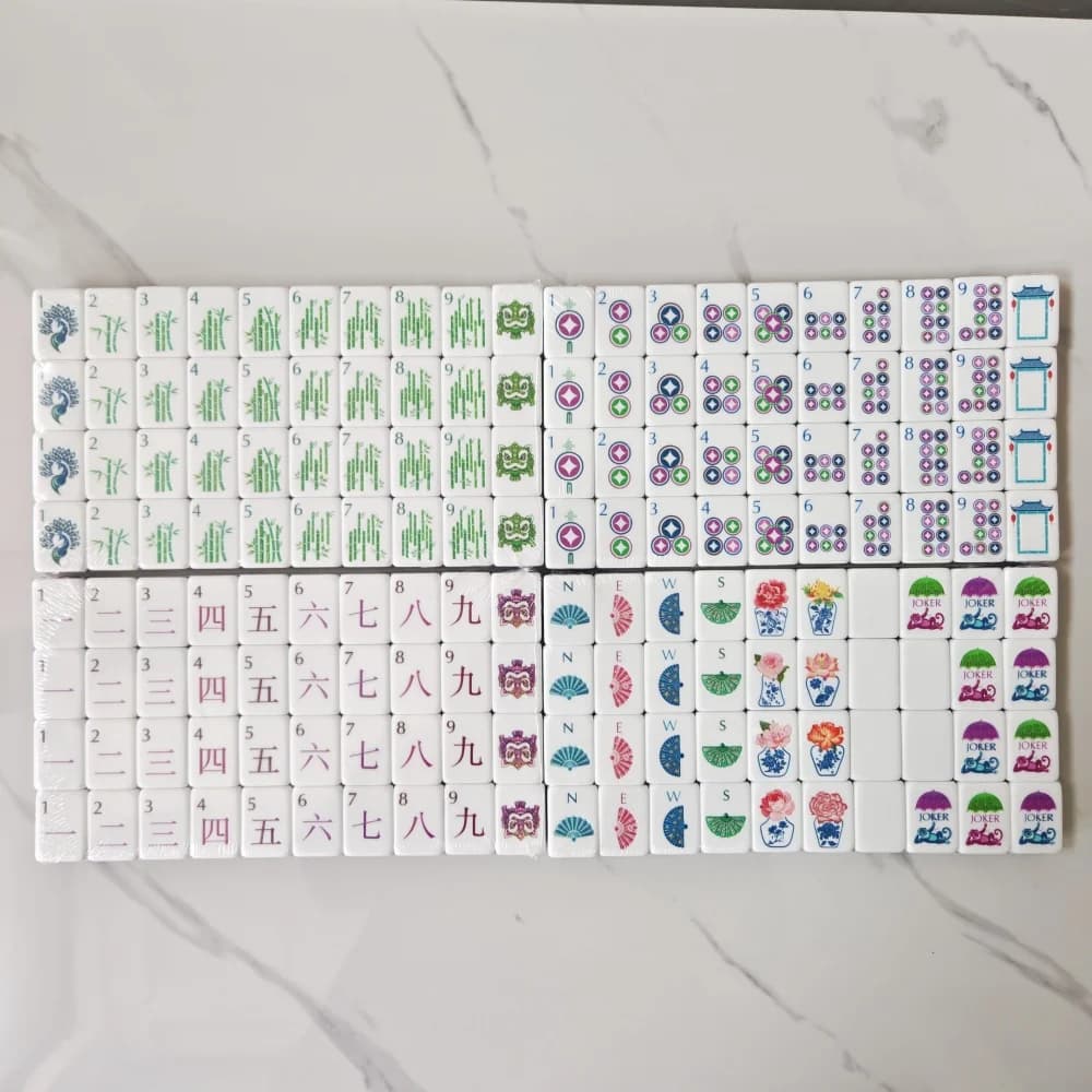 Nuovo Set di Mahjong Americano OMHJGO a 4 Strati in Acrilico di Lusso, 160 Tessere Mah Jongg in Viola Scuro per Giochi di Intrattenimento Domestico, Feste e Regali Sorpresa