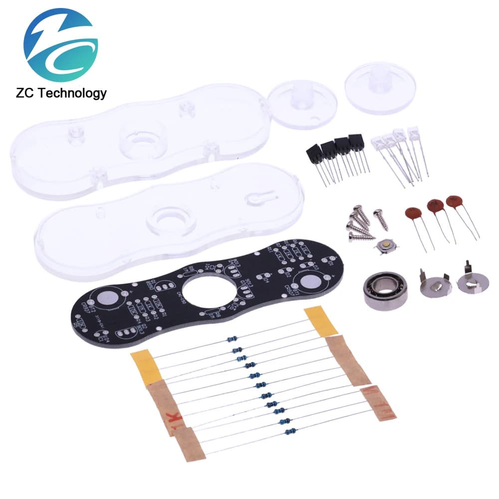 Kit elettronico fai da te POV ruota la punta delle dita giroscopio Kit di saldatura fai da te diodo colorato Set di allenamento elettronico Fidget Spinner saldatura SMD