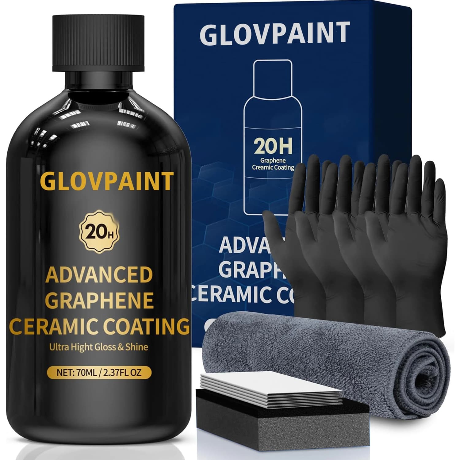 Rivestimento Ceramico per Auto 20H con Grafene, Lucidatura Auto ad Alta Lucentezza, Anti-Graffio, Nano Rivestimento con Protezione Idrofobica di 10 Anni