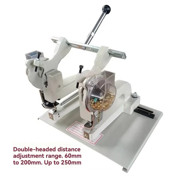 Portable Two Head Eyelet Rivets Press Machine Manual Eyelet Punching Machine for Advertising Fabric Garment Paper Bag