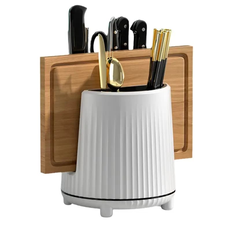 AS63-Rotating Knife Rack, Cutlery Rack, Spoon, Chopsticks, Fork Storage Rack Storage Box, Multifunctional Kitchen Storage