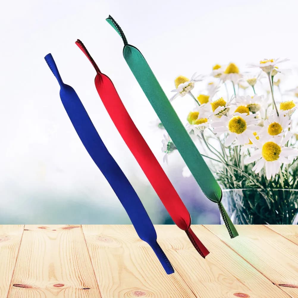 Set di 3 Cordini Elastici per Occhiali, Laccetti Sportivi per Nuoto, Supporto per Occhiali da Esterno, Disponibili in Rosso, Blu e Verde