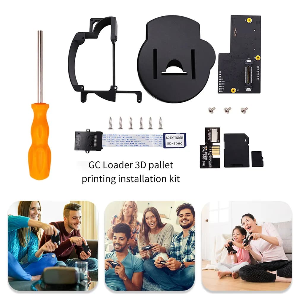 Kit di montaggio per stampante 3D con cacciavite adattatore di estensione per caricatore Gamecube GC
