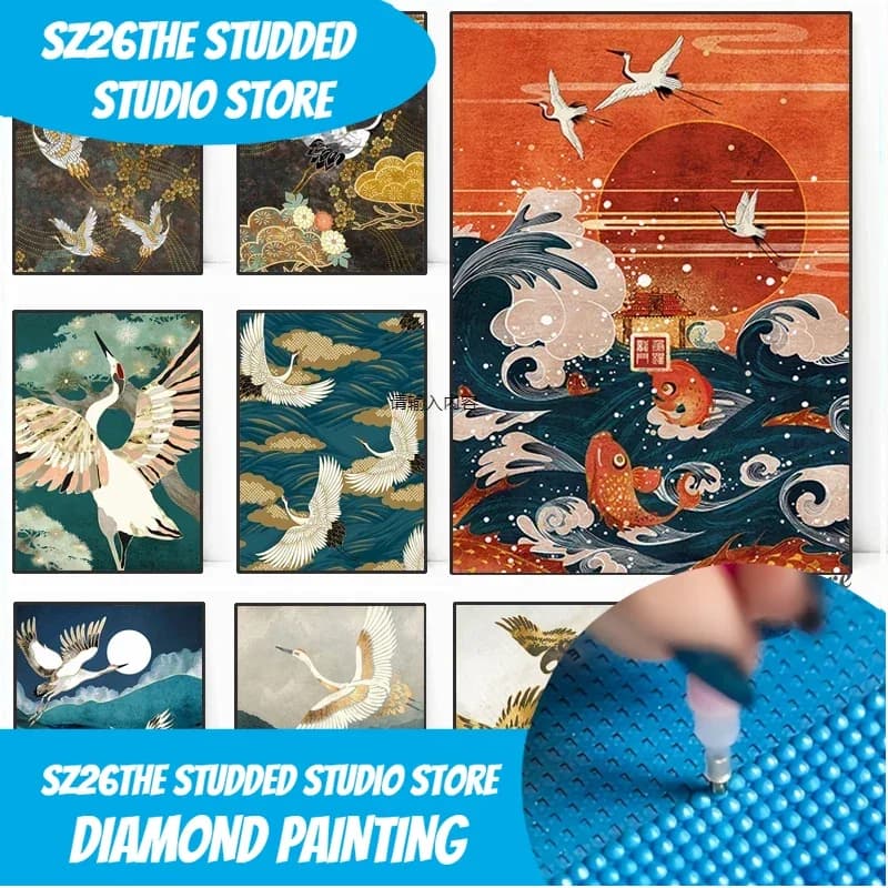 Sz26 The Studded Sun Animal Bird 5D DIY Diamond Painting Cross Stitch Art Round Embroidery Home Room Decor Gifts
