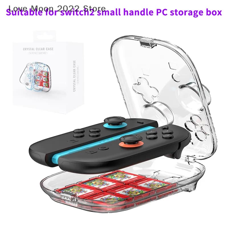 Custodia trasparente antipolvere per maniglia Joy-cons Switch 2, scatola portaoggetti trasparente per carte da gioco.