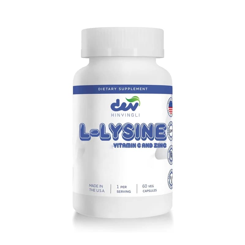 Integratori di L-lisina con Vitamina C e Zinco, per la Salute delle Labbra e della Bocca - Supporto alla Salute - Non OGM, Senza Glutine