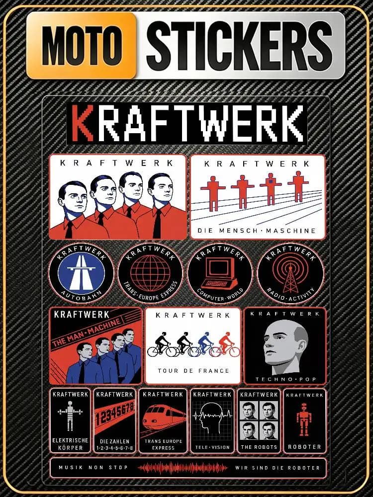 K-kraftwerk Safety Reflective Waterproof Auto Decal Scratch Cover Stickers Universal For Bike Helmet Mug Refrigerator