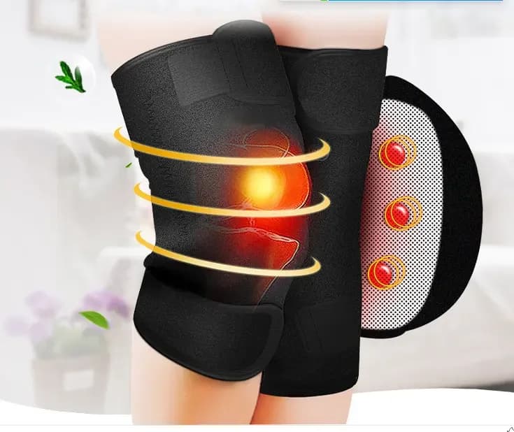 Tutore di supporto per ginocchio per terapia magnetica Tormalina Stabilizzatore in neoprene autoriscaldante Protezione comoda Cintura per ginocchiera