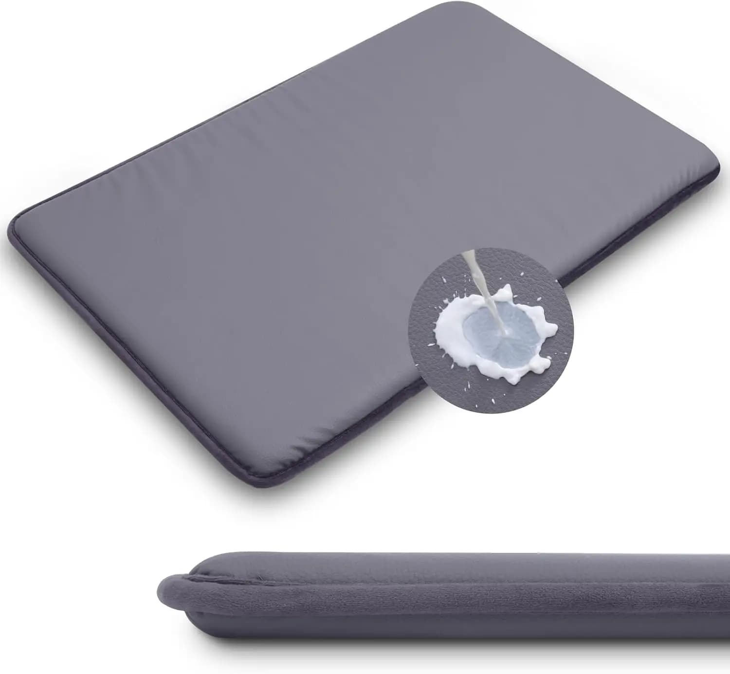 Tappetino Impermeabile Bifacciale per Gabbia per Cani, 35x22 Pollici, Grigio Scuro, Tappetino per Cuccia di Taglia Media-Grande con Fondo Antiscivolo