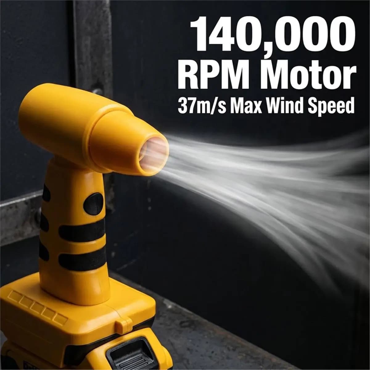 (A25M) New 140,000rpm/Min Cordless Hair Dryer Blower for Dewalt 18V Li-Ion 3-Speed Handheld Leaf Blower USB Charging Port