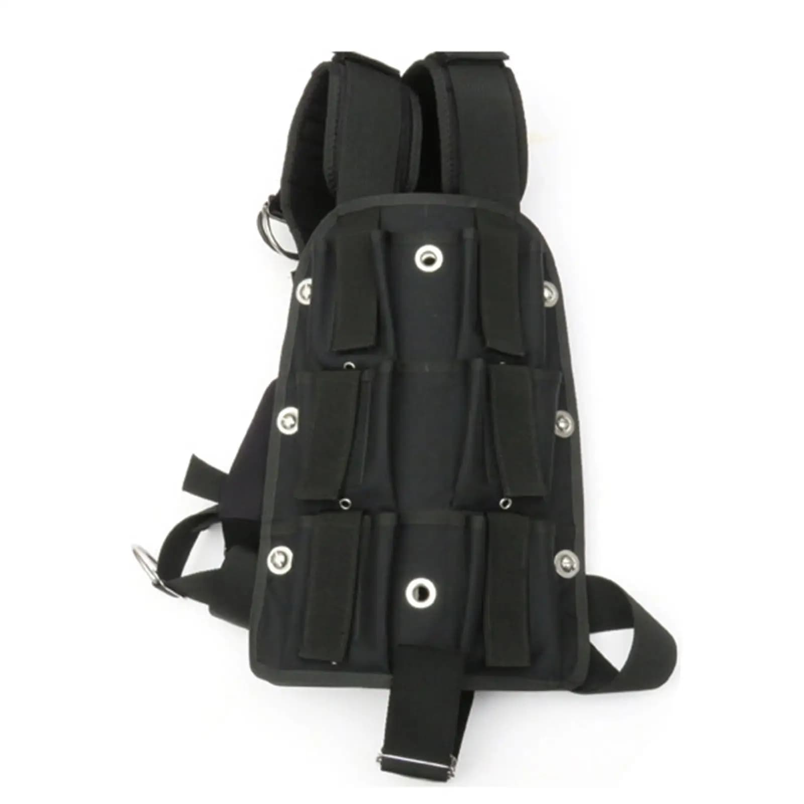 Scuba Diving Back Plate Harness with Weight Backplate Pad and Six Weight Pockets for Diver Tank Accessories