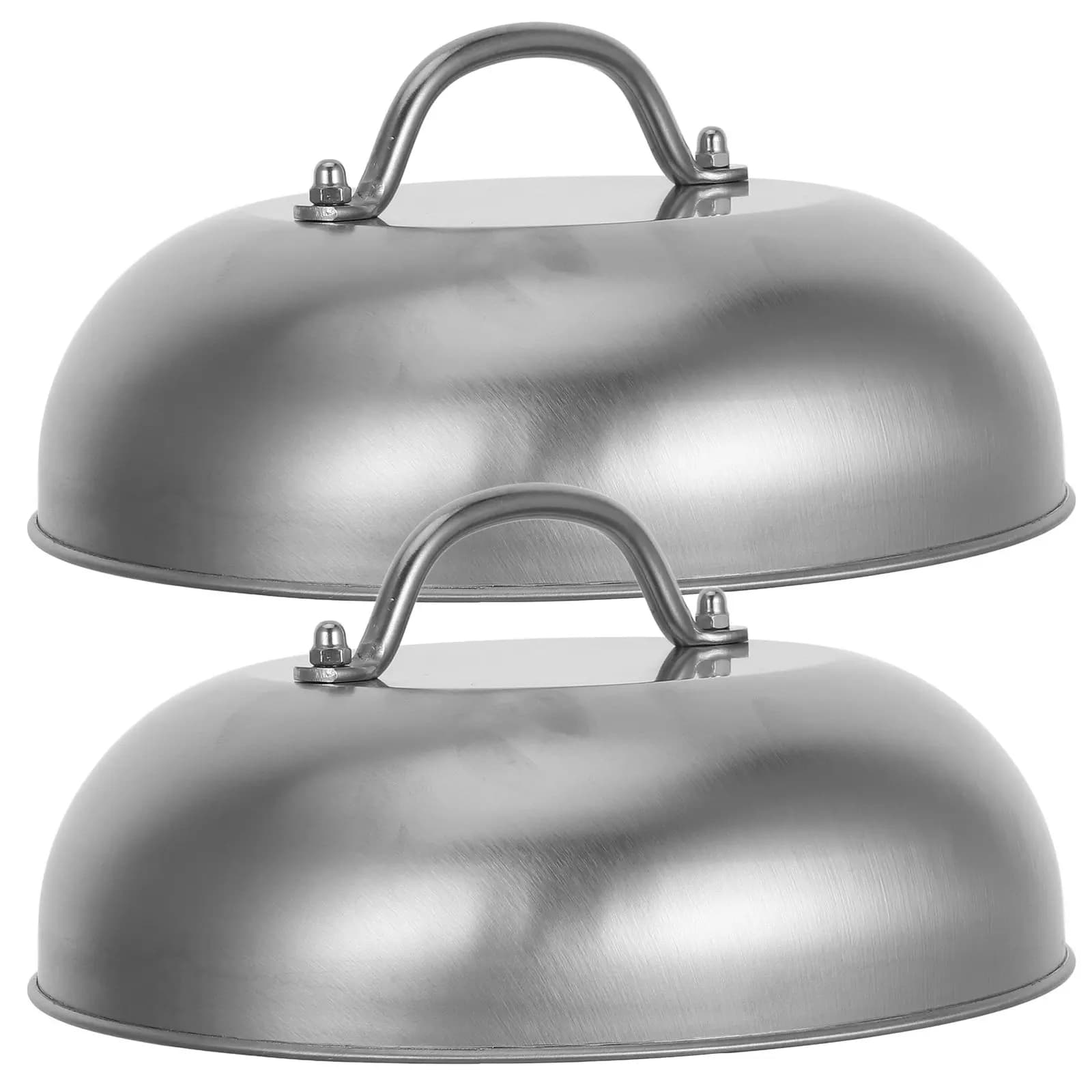 2Pcs Stainless Steel Pot Lid Universal Heavy Duty Round Cover Replacement for Frying Pan Wok Cooking Pot Universal Pan Lid