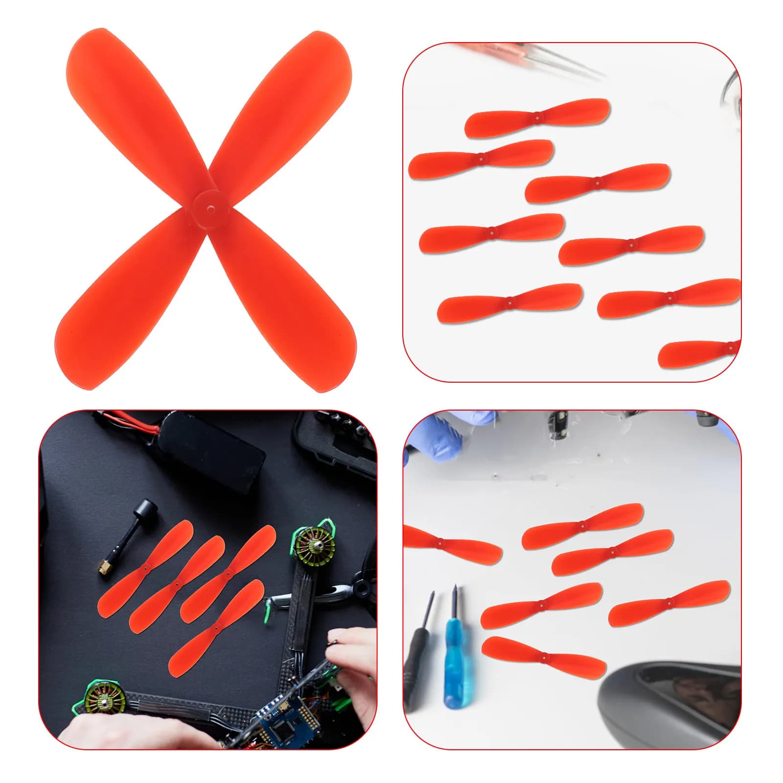 10 Paia di Eliche per Motori RC, Rotori Principali in Plastica a 2 Pale per Droni, Quadricotteri, Aerei ed Elicotteri, Parti di Ricambio