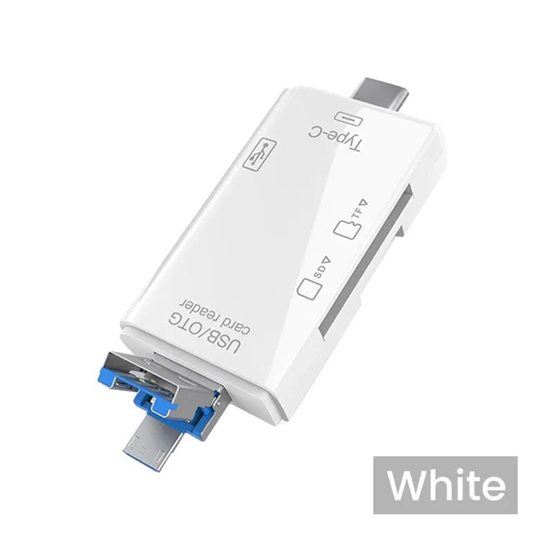 Tutew Lettore di schede SD OTG multifunzione 6 in 1 Lettore di schede Smart per schede di memoria USB 2.0 Type-C/TF/SD per adattatore per accessori per laptop